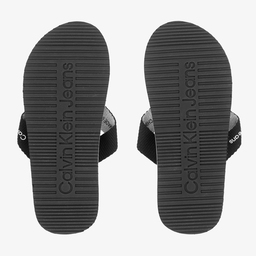 Calvin Klein Jeans-Boys Black Logo Flip-Flops | Childrensalon Outlet