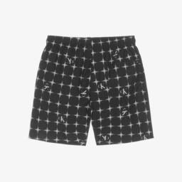 Calvin Klein-Boys Black & White Grid Pattern Swim Shorts | Childrensalon Outlet