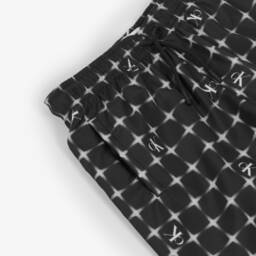 Calvin Klein-Boys Black & White Grid Pattern Swim Shorts | Childrensalon Outlet