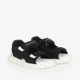 Calvin Klein-Boys Black & White Sandals | Childrensalon Outlet