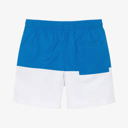 Calvin Klein-Boys Blue Colourblock Logo Swim Shorts | Childrensalon Outlet