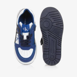 Calvin Klein-Boys Blue Faux Leather Trainers | Childrensalon Outlet
