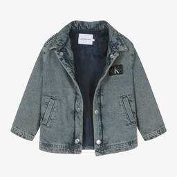 Calvin Klein-جاكيت قطن دنيم لون أزرق للأولاد | Childrensalon Outlet