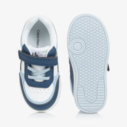Calvin Klein-Boys Blue Velcro Faux Leather Kicks | Childrensalon Outlet