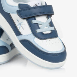 Calvin Klein-Boys Blue Velcro Faux Leather Kicks | Childrensalon Outlet