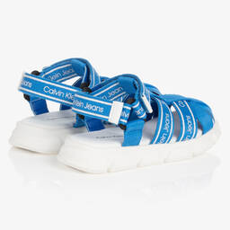 Calvin Klein Jeans-Boys Blue & White Sandals | Childrensalon Outlet