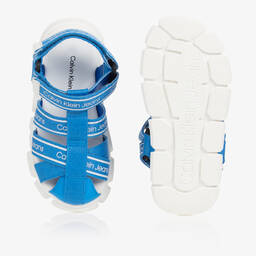Calvin Klein Jeans-Boys Blue & White Sandals | Childrensalon Outlet