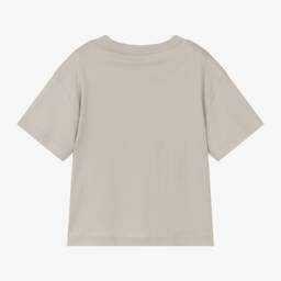 Calvin Klein-Классическая бежевая хлопковая футболка для мальчиков | Childrensalon Outlet