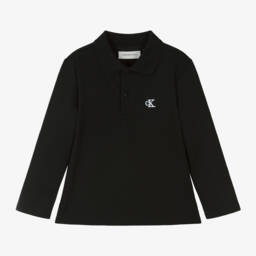 Calvin Klein-Boys Classic Black Cotton Polo | Childrensalon Outlet