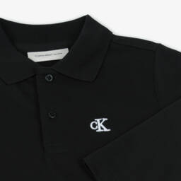 Calvin Klein-Boys Classic Black Cotton Polo | Childrensalon Outlet