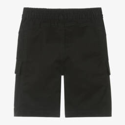 Calvin Klein-Boys Cotton Cargo Shorts in Noir | Childrensalon Outlet