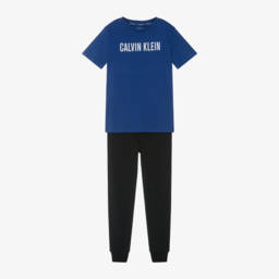 Calvin Klein-بيجاما قطن لون أزرق للأولاد | Childrensalon Outlet