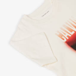 Calvin Klein-Boys Creamy Cotton Tee with Bold Print | Childrensalon Outlet