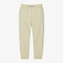 Calvin Klein-Boys Green Cotton Joggers | Childrensalon Outlet