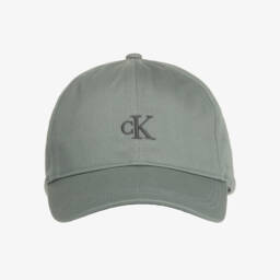 Calvin Klein-كاب بشعار CK قطن عضوي لون أخضر | Childrensalon Outlet