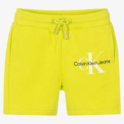 Calvin Klein Jeans-Boys Green Cotton Shorts | Childrensalon Outlet