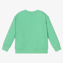 Calvin Klein Jeans-Boys Green Piqué Logo Sweatshirt | Childrensalon Outlet