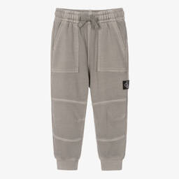 Calvin Klein-Boys Grey Cotton Joggers | Childrensalon Outlet