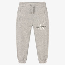 كالفين كلاين Jeans-Boys Grey Cotton Logo Joggers | Childrensalon Outlet
