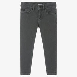 Calvin Klein-جينز قطن دنيم لون رمادي للأولاد | Childrensalon Outlet
