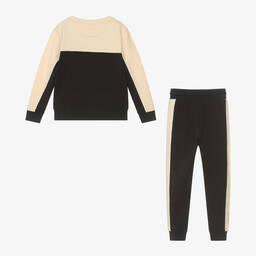 Calvin Klein-Boys Ivory & Black Colourblock Tracksuit | Childrensalon Outlet