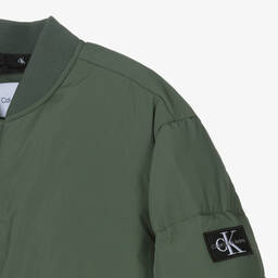 Calvin Klein-Boys Khaki Green Puffer Jacket | Childrensalon Outlet