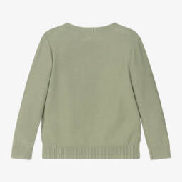 Calvin Klein-Boys Khaki Knit Cotton Pullover | Childrensalon Outlet