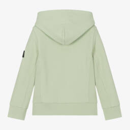 Calvin Klein-Boys Light Green Cotton Hoodie | Childrensalon Outlet