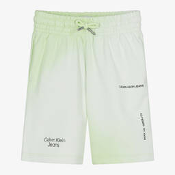 Calvin Klein-Boys Lime Green Spray Paint Shorts | Childrensalon Outlet
