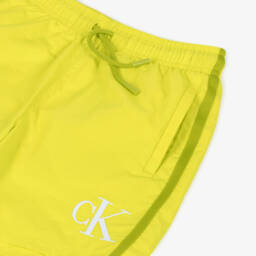 Calvin Klein-شورت سباحة لون أصفر نيون للأولاد | Childrensalon Outlet