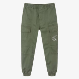 Calvin Klein-Boys Olive Cotton Adventure Pants | Childrensalon Outlet