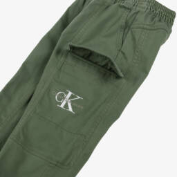 Calvin Klein-Boys Olive Cotton Adventure Pants | Childrensalon Outlet