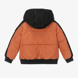 Calvin Klein-Boys Orange & Black Puffer Jacket | Childrensalon Outlet