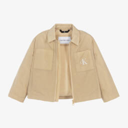 Calvin Klein-Boys Pale Khaki Zip Jacket | Childrensalon Outlet
