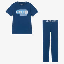 Calvin Klein-Boys Royal Blue Cotton Pyjamas | Childrensalon Outlet