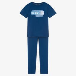 Calvin Klein-Boys Royal Blue Cotton Pyjamas | Childrensalon Outlet