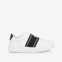 Calvin Klein-Boys' Sleek White Elastic Sneakers | Childrensalon Outlet