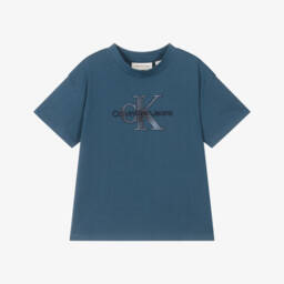 Calvin Klein-Boys Soft Blue Tee Delight | Childrensalon Outlet