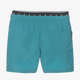 Calvin Klein-Boys Teal Blue Swim Shorts | Childrensalon Outlet