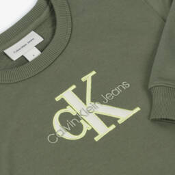 Calvin Klein-Boys Vibrant Green Cotton Pullover | Childrensalon Outlet