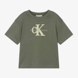 Calvin Klein-Ярко-зеленая хлопковая футболка для мальчиков | Childrensalon Outlet