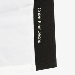 Calvin Klein Jeans-شورت قطن لون أبيض وأسود للأولاد | Childrensalon Outlet