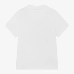 Calvin Klein-Boys White Cotton Polo Shirt | Childrensalon Outlet
