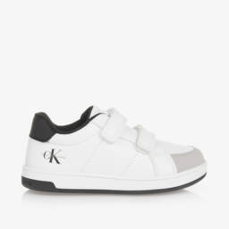 كالفين كلاين-حذاء رياضي جلد صناعي لون أبيض | Childrensalon Outlet
