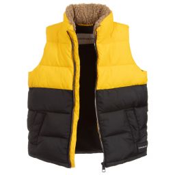 Calvin Klein Jeans-Boys Yellow & Black Gilet | Childrensalon Outlet