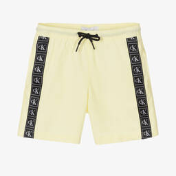 Calvin Klein-Boys Yellow Logo Swim Shorts | Childrensalon Outlet