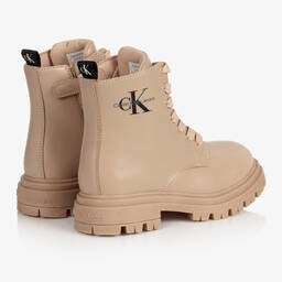 Calvin Klein Джинсы-Бежевые ботинки из искусственной кожи | Childrensalon Outlet