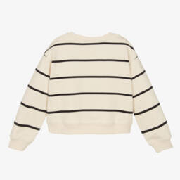 Calvin Klein-Бежевая полосатая хлопковая кофта для девочек | Childrensalon Outlet
