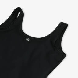 Calvin Klein-مايوه أسود للبنات بشعار CK | Childrensalon Outlet
