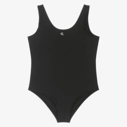 Calvin Klein-مايوه أسود للبنات بشعار CK | Childrensalon Outlet